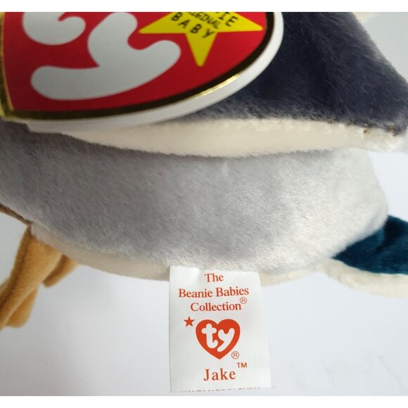 VTG Ty Beanie Babies Jake The Mallard Duck 8" Plush Toy 1997 - Picture 7 of 7